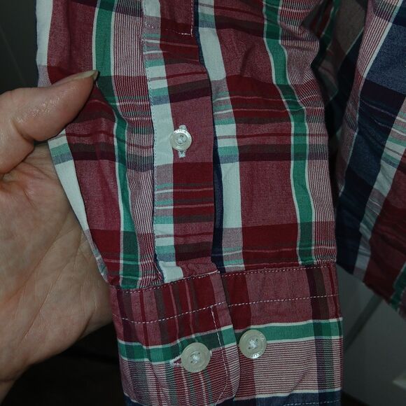 Pre-owned Nautica Men's Plaid Button-Up Long Sleeve Shirt - Size M - 100% Cotton - Picture 12 of 16